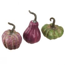 Mini Kürbis Deko Grün Berry Herbstdeko Sortiert 7,5/9/11cm 3 St