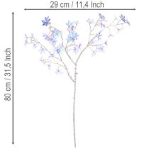 Artikel Künstlicher Blütenzweig aus Kunststoff mit irisierenden Blüten 80cm