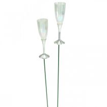 Artikel Mini Sektglas Silvesterdeko zum Stecken 7,5cm 24 St