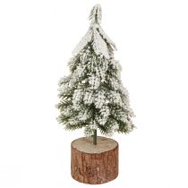 Artikel Mini Tannenbaum Holz Sockel Grün Weiß Ø8cm H18cm 3St