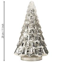 Artikel Mini Weihnachtsbaum aus Glas mit LED-Beleuchtung 28cm Silber-Gold