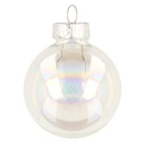 Artikel Mini Weihnachtskugeln Glas Irisierend Klar 4cm 24 St
