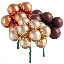 Artikel Mini Weihnachtskugeln Glas Draht Braun Gold Ø25mm 140 St