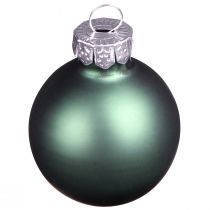 Artikel Mini Weihnachtskugeln Glas Grün Perlmuttgrau Ø3cm 22 St