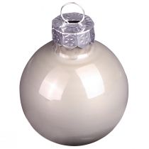 Artikel Mini Weihnachtskugeln Glas Grün Perlmuttgrau Ø3cm 22 St