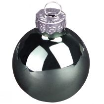 Artikel Mini Weihnachtskugeln Glas Grün Perlmuttgrau Ø3cm 22 St