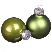 Artikel Mini Weihnachtskugeln Glas Hellgrün Mix Ø3cm 22 St