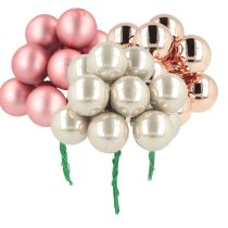 Artikel Mini Weihnachtskugeln Glas Rosa Creme Ø25mm 140 St
