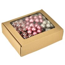 Artikel Mini Weihnachtskugeln Glas Rosa Creme Ø25mm 140 St