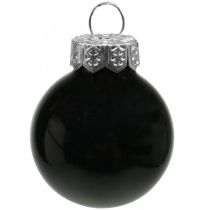 Artikel Mini Weihnachtskugeln Glas Schwarz Glanz/Matt Ø 2,5 cm 22 Stück