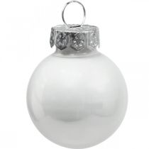 Artikel Mini-Weihnachtskugeln aus Glas Ø2,5cm in Weiß, glänzend und matt, 22 Stück