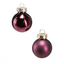 Artikel Mini Weihnachtskugeln Glas Ø2,5cm 22St Mauve 22 St
