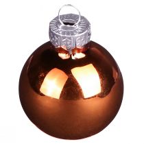 Artikel Mini Weihnachtskugeln Glas Ø3,5 cm Gold Braun Apricot 22 Stück