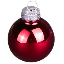Artikel Weihnachtsbaumschmuck Mini-Glaskugeln Rot Matt und Glänzend Ø 3 cm 22 Stück