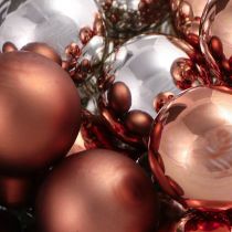 Artikel Mini Weihnachtskugeln Silber Apricot Draht Ø25mm 140 St