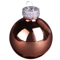 Artikel Mini-Weihnachtskugeln aus Glas Silber Apricot Ø 3 cm 22 Stück