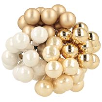Artikel Mini Weihnachtskugeln am Draht Gold, Creme Ø1,5cm 140 St