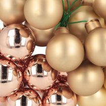 Artikel Mini Weihnachtskugeln am Draht Gold Rosé Glas Ø25mm 140 St