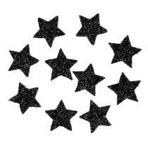 Mini Glitterstern Schwarz 2,5 cm 48St