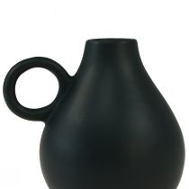 Artikel Mini Keramikvase Schwarz Henkel Keramik Deko H8,5cm