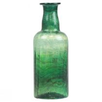 Artikel Mini Vase Glas Flaschenvase Blumenvase Grün Ø6cm H17cm