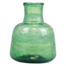 Artikel Mini Vase Glas Glasvase Blumenvase Grün Ø8,5cm H11cm