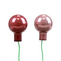 Artikel Mini Weihnachtskugeln Draht Glas Bordeaux Rosa Ø2,5cm 140 St
