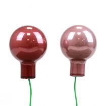 Mini Weihnachtskugeln Draht Glas Bordeaux Rosa Ø2cm 140St