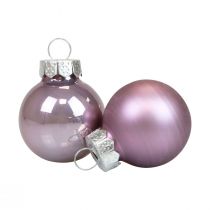 Mini Weihnachtskugeln Glas Flieder Lila Glanz/Matt Ø2,5cm 20St