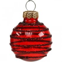 Mini Weihnachtskugeln Rot Mix Echtglas Ø3cm 9St