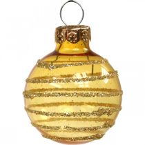 Mini Weihnachtskugeln Rot / Gelb Mix Echtglas Ø3cm 9St