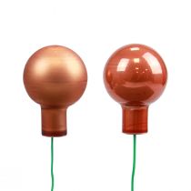 Artikel Mini-Weihnachtskugeln am Draht aus Glas, Ø 2 cm, Rot und Orange, 140 Stück
