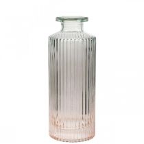 Minivase Glas Deko Flasche Klar Braun Retro Ø5cm H13,5cm