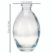 Artikel Bauchige Minivasen Glas Blau getönt 12 cm 6 Stück