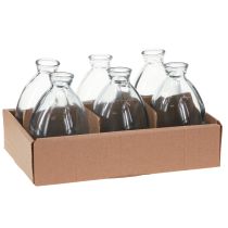 Artikel Bauchige Minivasen Glas Blau getönt 12 cm 6 Stück