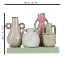 Artikel Mini Vase Set aus Keramik für Wohnraumdekoration 14cm