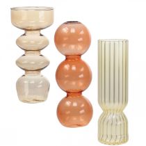 Minivasen Glas Deko Glasvasen Farbig H15,5–17cm 3er-Set