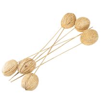 Artikel Trockenpflanze Mintolla Ball mit Stiel gebleicht 8–10cm, 6 Stück