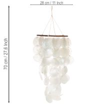 Artikel Capiz-Muschel-Windspiel rund 70 cm Länge in Grün für Balkon und Garten