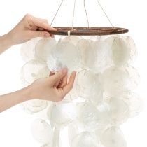 Artikel Capiz-Muschel-Windspiel rund 70 cm Länge in Grün für Balkon und Garten