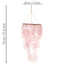 Artikel Windspiel aus Capiz-Muscheln und Holz 70 cm Rosa für Wohnzimmer und Garten