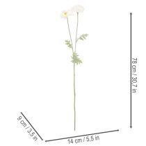 Artikel Kunstblume Mohn Weiß 78 cm 3er-Set für Innenbereiche