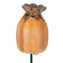 Artikel Gartenstecker aus Keramik in Mohnkapsel-Optik 41 cm Braun 4 Stück