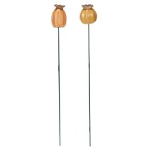 Artikel Gartenstecker aus Keramik in Mohnkapsel-Optik 41 cm Braun 4 Stück