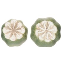 Artikel Mohnkapsel Deko Stab aus Keramik grün 41cm 4er Set für Garten und Wohnbereich