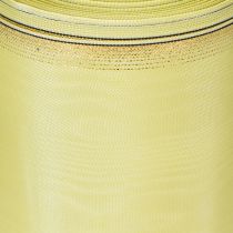 Artikel Moiré Kranzband 150mm x 25m aus Acetat in Hellgrün mit Goldrand für Dekoration und Floristik