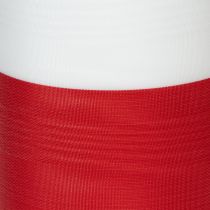 Artikel Kränzband aus Acetat Taft 150mm Weiß-Rot mit Moiré-Effekt – Dekoband für Trauerkränze