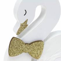 Artikel Deko-Schwäne Hochzeit Holz Weiß Gold 12x13cm 2 St