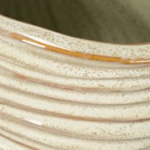 Artikel Keramik-Blumentopf Schneckenform 21cm Creme Braun für Innen- und Balkondekoration