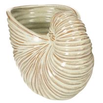 Artikel Keramik-Blumentopf Schneckenform 21cm Creme Braun für Innen- und Balkondekoration